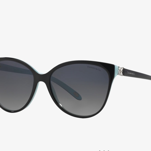 Tiffany & Co Cat-Eye Crystal Sunglasses Blk Diamond-Style EUC TF4089B - Picture 2 of 11